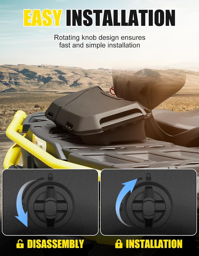 XATVXUTV Removable Cargo Storage Box for Can Am Outlander, 2 GAL(7.5L) Front Rear Storage Bin Waterproof Back Seat Rack Box for Can-Am Outlander L MAX 6X6 Accessories, ATV Replace OEM #708200408 - Image 5